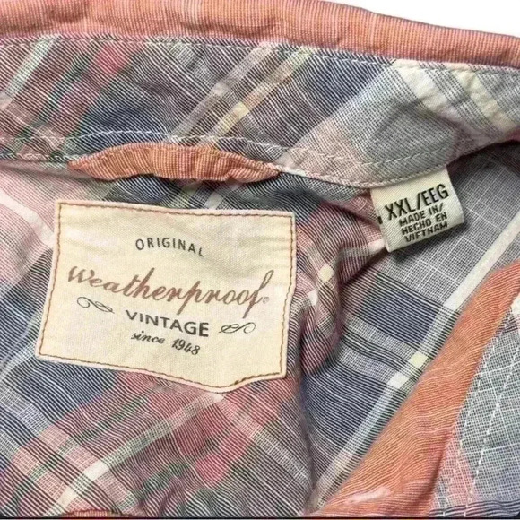 Weatherproof- Orange/White Tweed Pattern button down- Men’s XXL - Picture 3 of 3